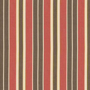 Beacon Cotton Stripe Red/Java/Beige 62994 by Schumacher Fabric