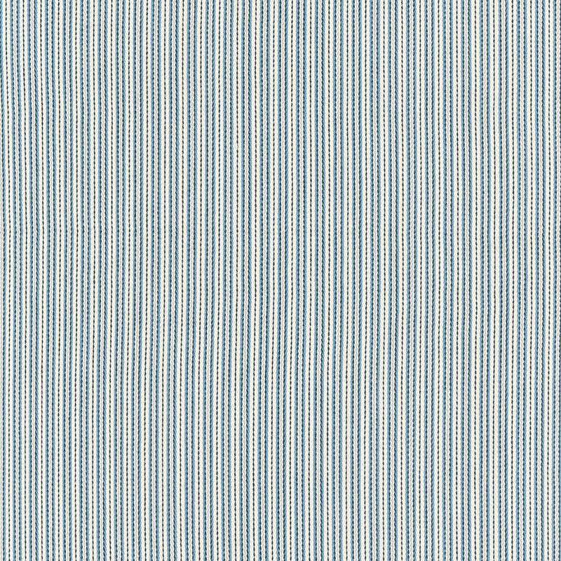Baker Cotton Stripe Ivory/Chambray/Indigo 63003 by Schumacher Fabric Essentials: Classic Stripes - Fabric Carolina -