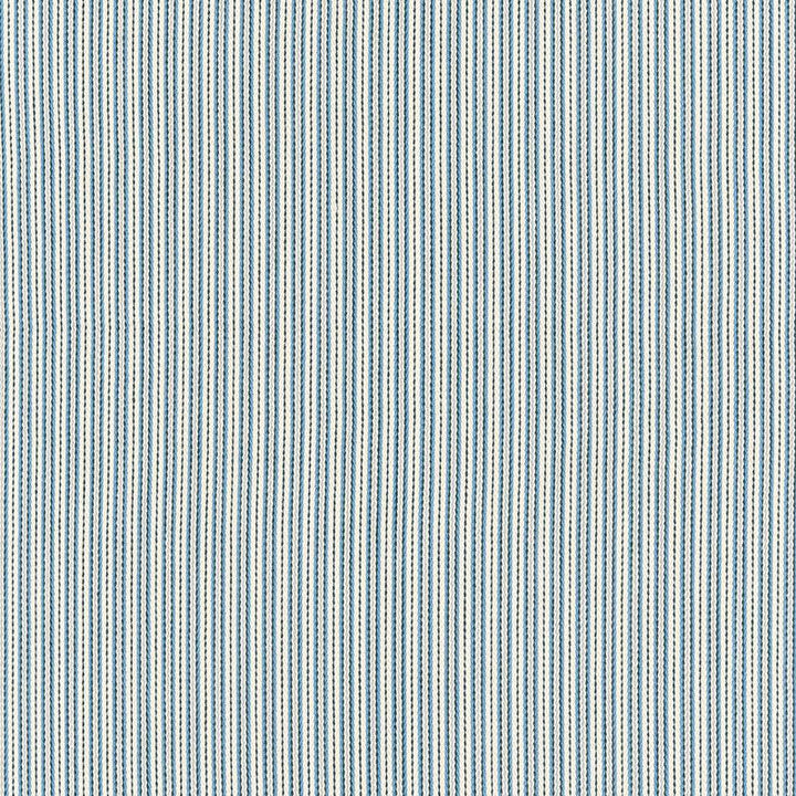 Baker Cotton Stripe Ivory/Chambray/Indigo 63003 by Schumacher Fabric Essentials: Classic Stripes - Fabric Carolina -
