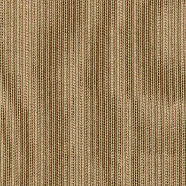 Baker Cotton Stripe Flax/Mocha/Red 63004 by Schumacher Designer Fabric Essentials: Classic Stripes - Swanky Fabrics -