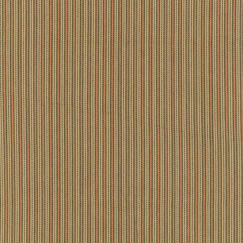 Baker Cotton Stripe Flax/Mocha/Red 63004 by Schumacher Fabric Essentials: Classic Stripes - Fabric Carolina -