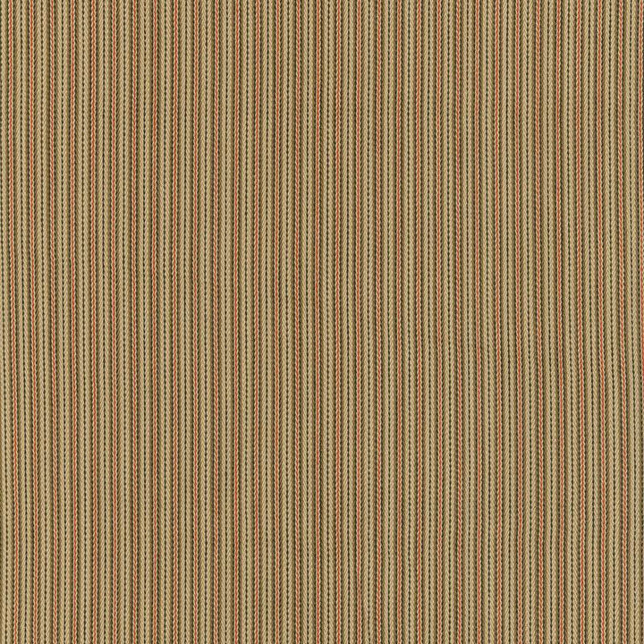 Baker Cotton Stripe Flax/Mocha/Red 63004 by Schumacher Fabric Essentials: Classic Stripes - Fabric Carolina -