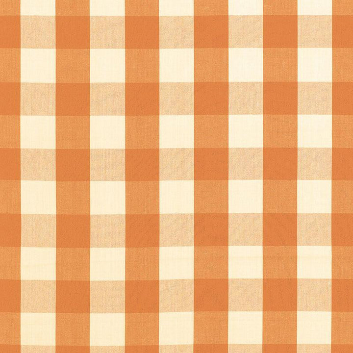 Camden Cotton Check Pumpkin 63033 by Schumacher Designer Fabric Revisits Of Popular Patterns 3.0" - Swanky Fabrics -
