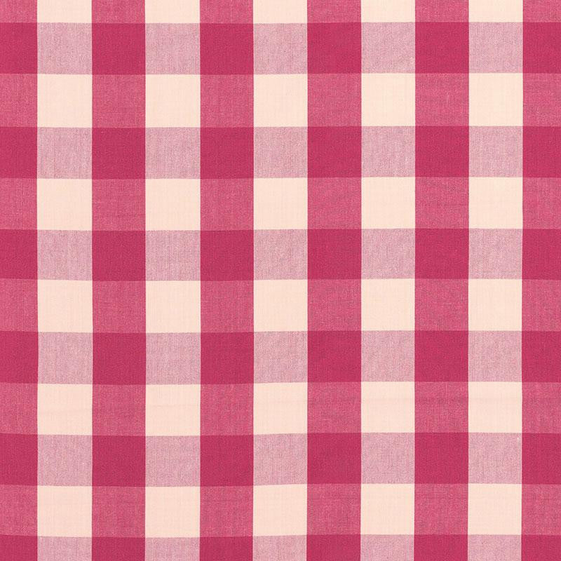 Camden Cotton Check Raspberry 63035 by Schumacher Fabric Chroma Sp14 3.0" - Fabric Carolina -