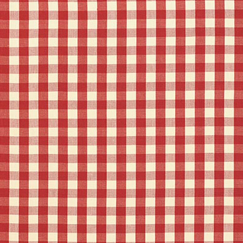 Elton Cotton Check Red 63054 by Schumacher Fabric Revisits Of Popular Patterns 1.25" - Fabric Carolina -
