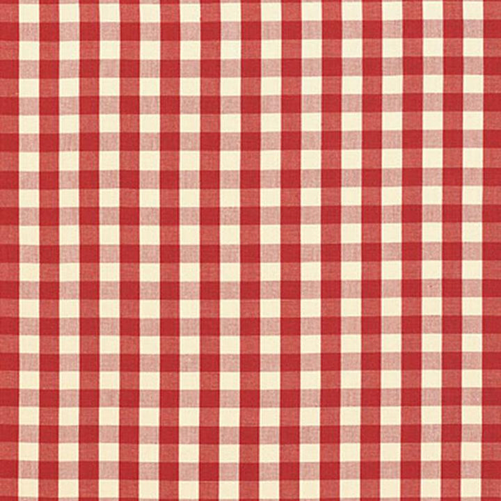 Elton Cotton Check Red 63054 by Schumacher Fabric Revisits Of Popular Patterns 1.25" - Fabric Carolina -