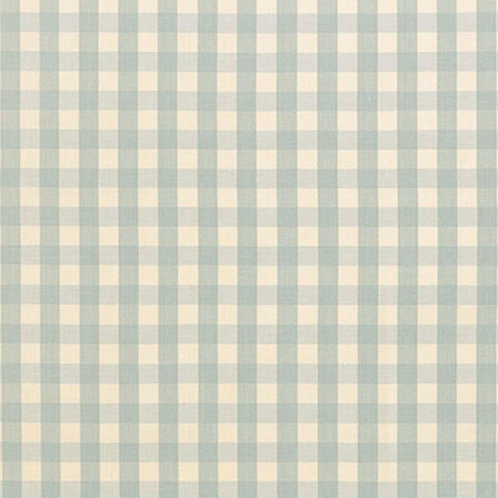 Elton Cotton Check Aqua 63057 by Schumacher Designer Fabric Revisits Of Popular Patterns 1.25" - Swanky Fabrics -