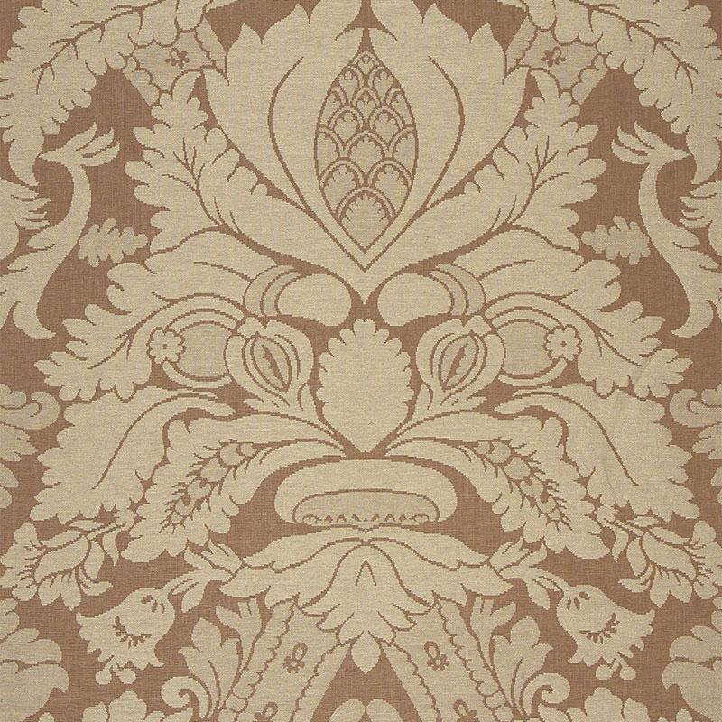 Fitzroy Linen Damask Camel 63592 by Schumacher Designer Fabric Palazzo 29.0" - Swanky Fabrics -