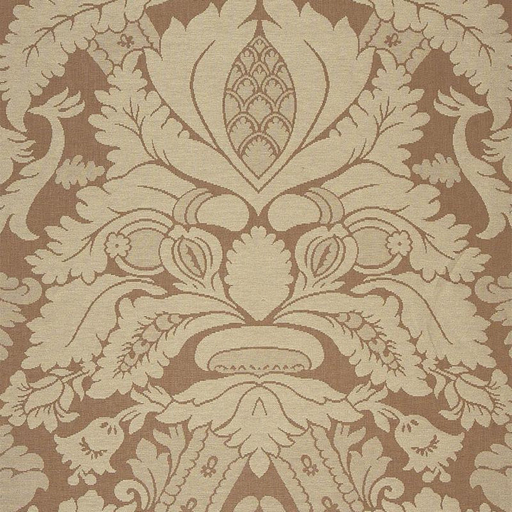 Fitzroy Linen Damask Camel 63592 by Schumacher Designer Fabric Palazzo 29.0" - Swanky Fabrics -