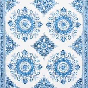 Montecito Medallion Indigo 176481 by Schumacher Fabric
