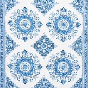 Montecito Medallion Indigo 176481 by Schumacher Fabric