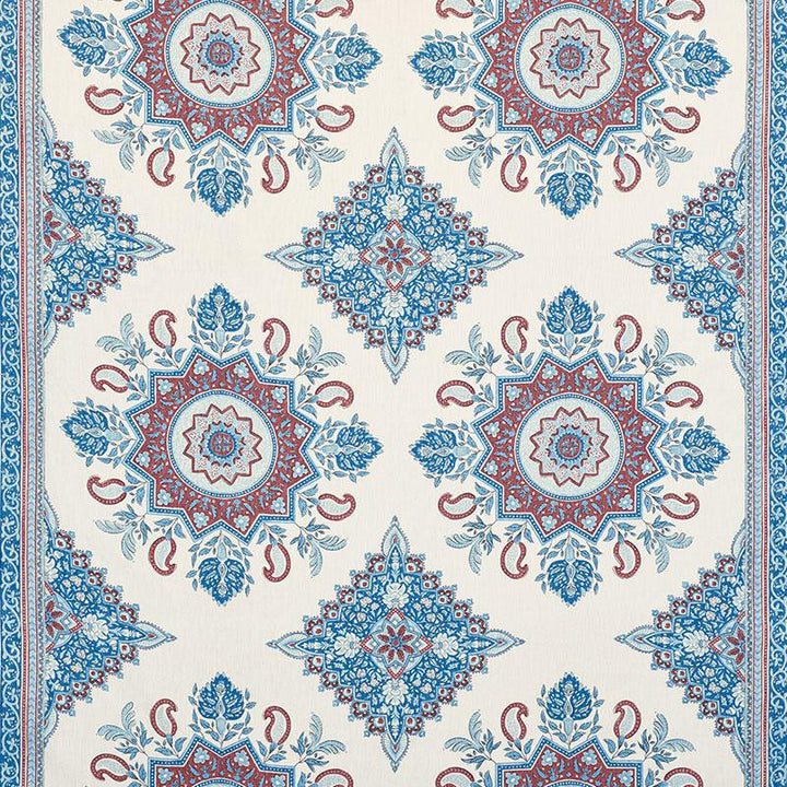 Montecito Medallion Red 176482 by Schumacher Fabric Mark D. Sikes 54.0" - Fabric Carolina -