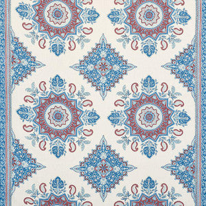 Montecito Medallion Red 176482 by Schumacher Fabric