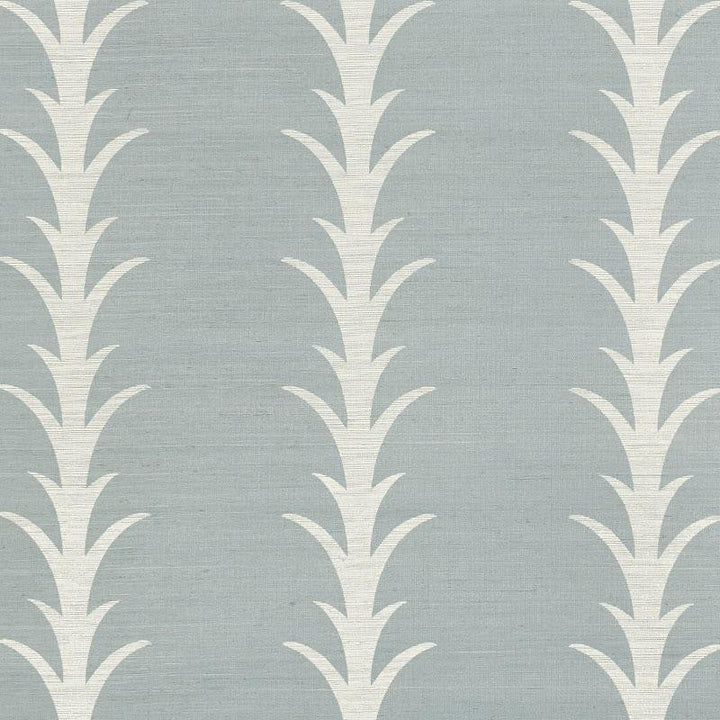 Acanthus Stripe Sisal Chambray 5006056 by Schumacher Designer Wallpaper Shangri-La 11.38" - Swanky Fabrics -