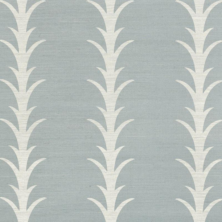 Acanthus Stripe Sisal Chambray 5006056 by Schumacher Wallpaper Shangri-La 11.38" - Fabric Carolina -