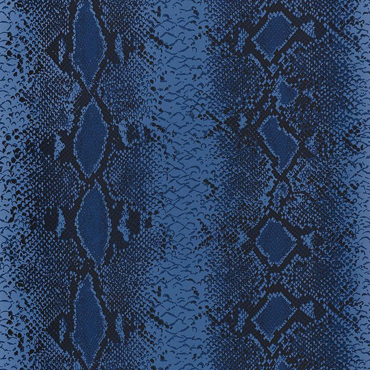 Snake Charmer Cobalt 5008182 by Schumacher Wallpaper Animal Prints & Wovens 27.0" - Fabric Carolina -
