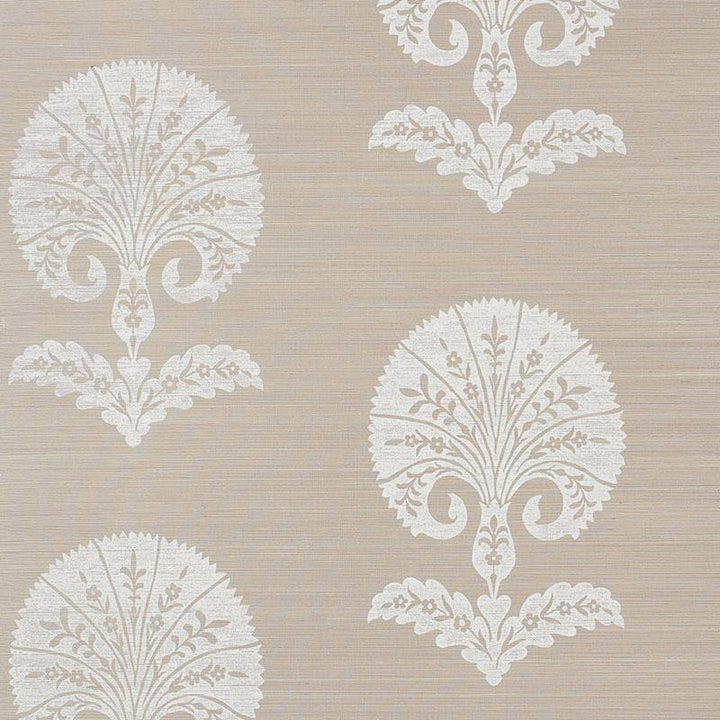 Ottoman Flower Sisal Fog 5008210 by Schumacher Wallpaper Shangri-La 33.5" - Fabric Carolina -