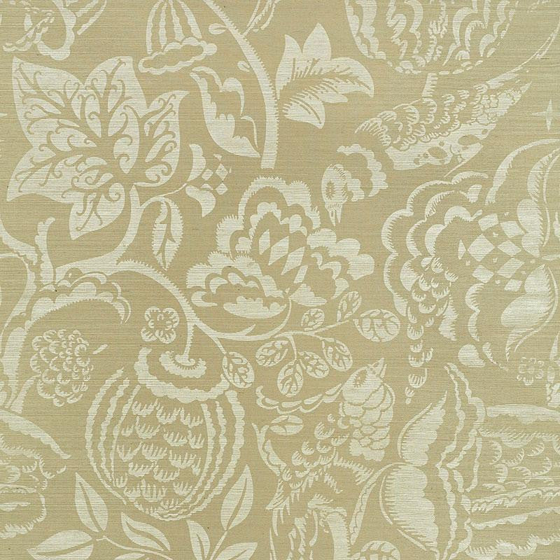 Uccello Sisal Sage 5008261 by Schumacher Wallpaper Shangri-La 34.0" - Fabric Carolina -