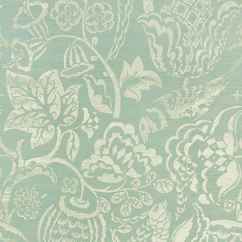 Uccello Sisal Sky 5008262 by Schumacher Designer Wallpaper Shangri-La 34.0" - Swanky Fabrics -