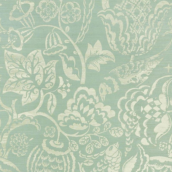 Uccello Sisal Sky 5008262 by Schumacher Designer Wallpaper Shangri-La 34.0" - Swanky Fabrics -