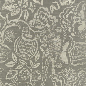 Uccello Sisal Grey 5008263 by Schumacher Wallpaper