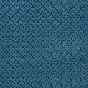 Scallop Filigree Sisal Lapis On Peacock 5008300 by Schumacher Wallpaper