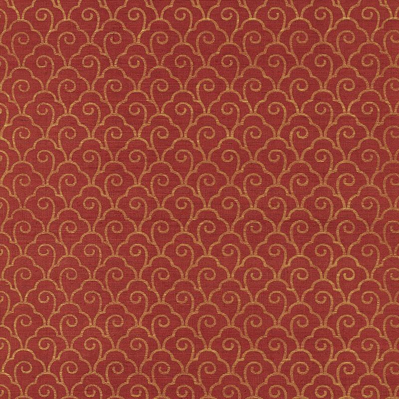 Scallop Filigree Sisal Gold On Lacquer 5008302 by Schumacher Wallpaper Shangri-La 3.75" - Fabric Carolina -
