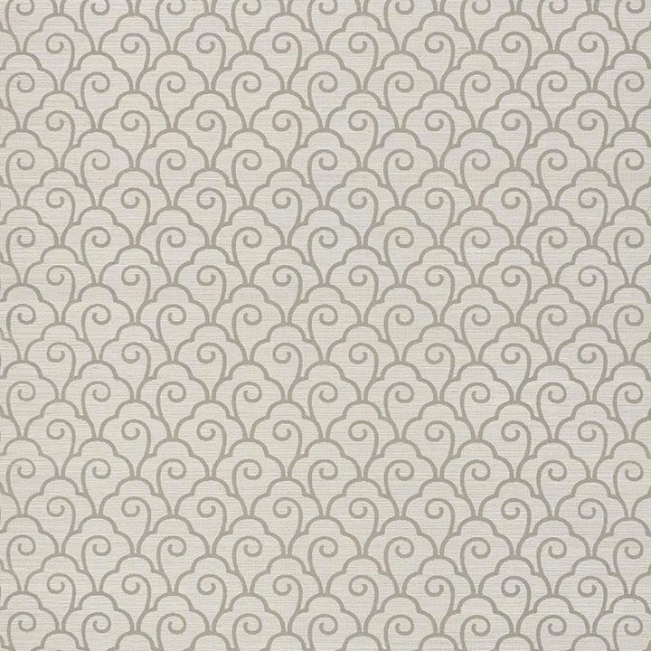 Scallop Filigree Sisal Fog 5008303 by Schumacher Wallpaper Shangri-La 3.75" - Fabric Carolina -