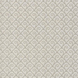 Scallop Filigree Sisal Fog 5008303 by Schumacher Wallpaper