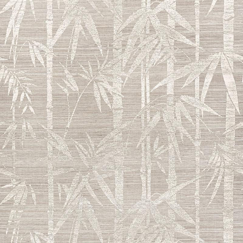 Les Bambous Sisal Fog 5008311 by Schumacher Wallpaper Shangri-La 33.5" - Fabric Carolina -