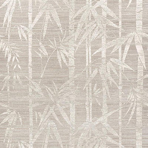 Les Bambous Sisal Fog 5008311 by Schumacher Wallpaper