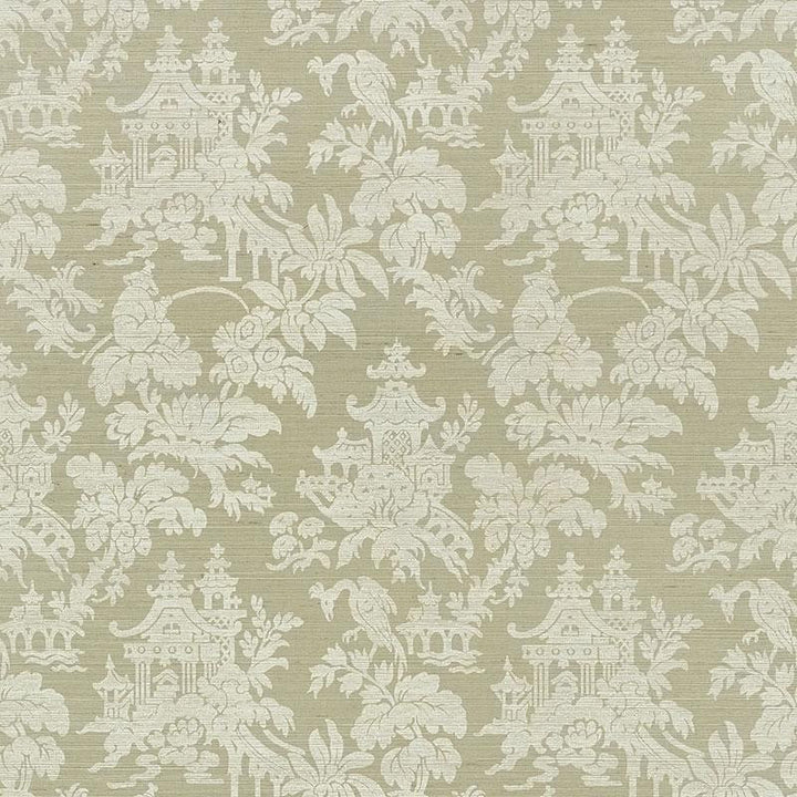 Brighton Sisal Sage 5008322 by Schumacher Wallpaper Shangri-La 16.62" - Fabric Carolina -