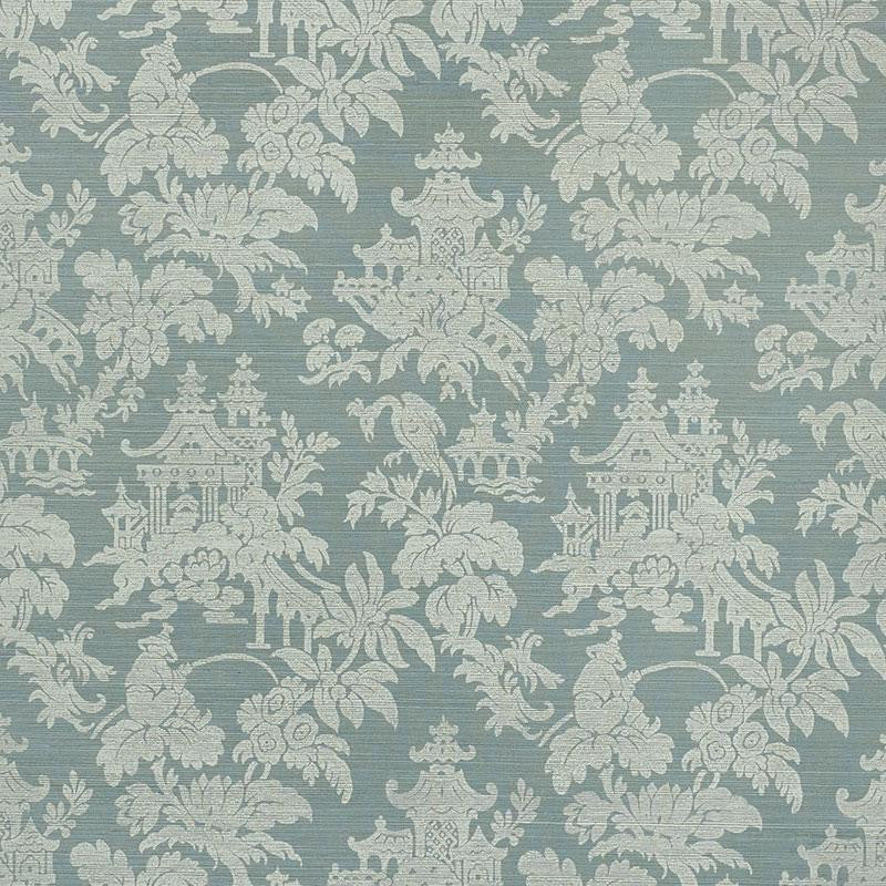 Brighton Sisal Mineral 5008323 by Schumacher Wallpaper Shangri-La 16.62" - Fabric Carolina -