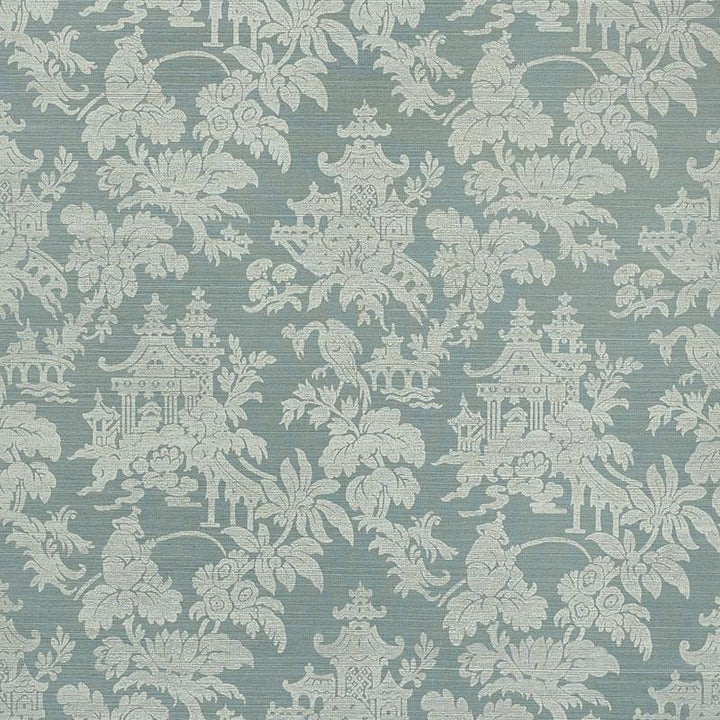 Brighton Sisal Mineral 5008323 by Schumacher Wallpaper Shangri-La 16.62" - Fabric Carolina -