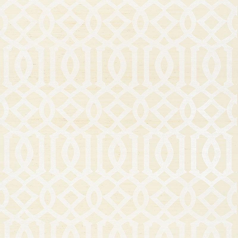 Imperial Trellis Sisal Ivory 5008350 by Schumacher Wallpaper Shangri-La 6.75" - Fabric Carolina -