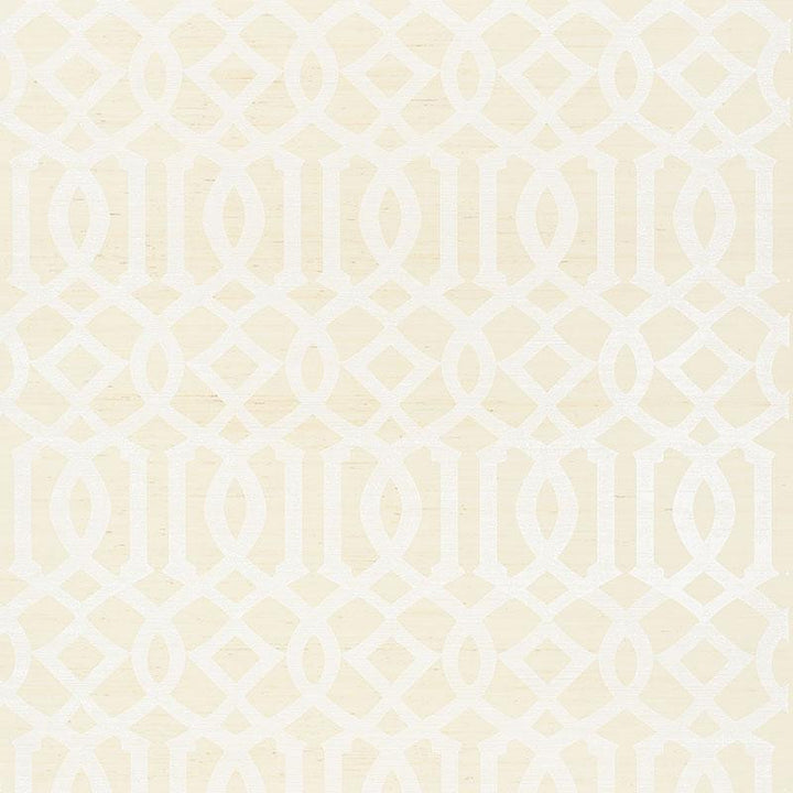 Imperial Trellis Sisal Ivory 5008350 by Schumacher Wallpaper Shangri-La 6.75" - Fabric Carolina -