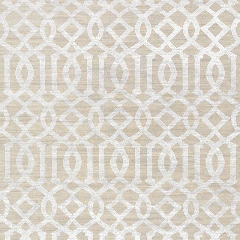 Imperial Trellis Sisal Sand 5008351 by Schumacher Wallpaper Shangri-La 6.75" - Fabric Carolina -