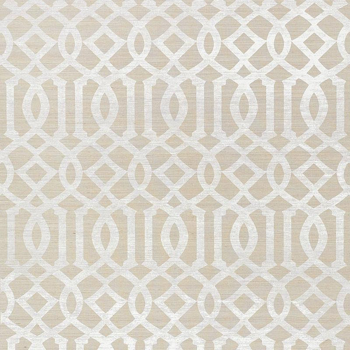 Imperial Trellis Sisal Sand 5008351 by Schumacher Wallpaper Shangri-La 6.75" - Fabric Carolina -