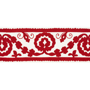 Ashbury Tape Red 70593 by Schumacher Trim