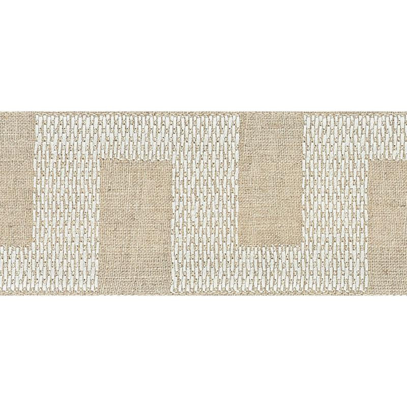 Matrix Tape Natural 70610 by Schumacher Designer Trim Happy Together 3.75" - Swanky Fabrics -