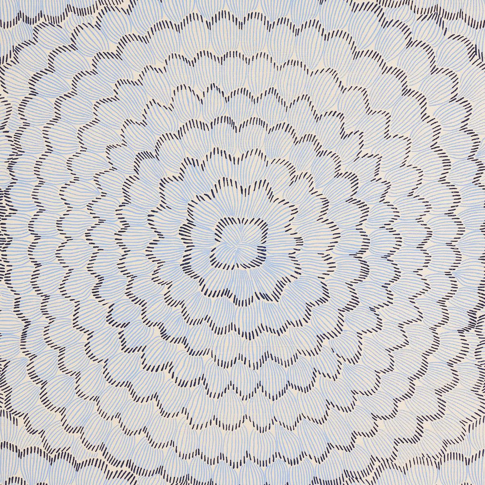 Feather Bloom Sisal Two Blues 5006071 by Schumacher Designer Wallpaper Celerie Kemble 34.0" - Swanky Fabrics -