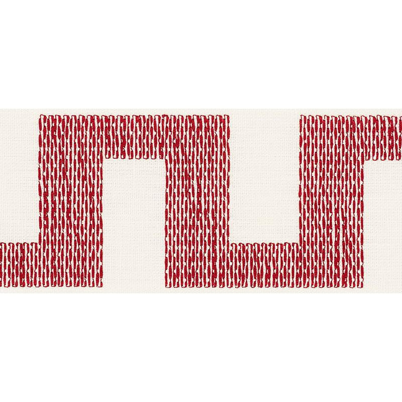 Matrix Tape Red 70615 by Schumacher Designer Trim Happy Together 3.75" - Swanky Fabrics -