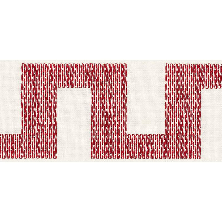 Matrix Tape Red 70615 by Schumacher Designer Trim Happy Together 3.75" - Swanky Fabrics -
