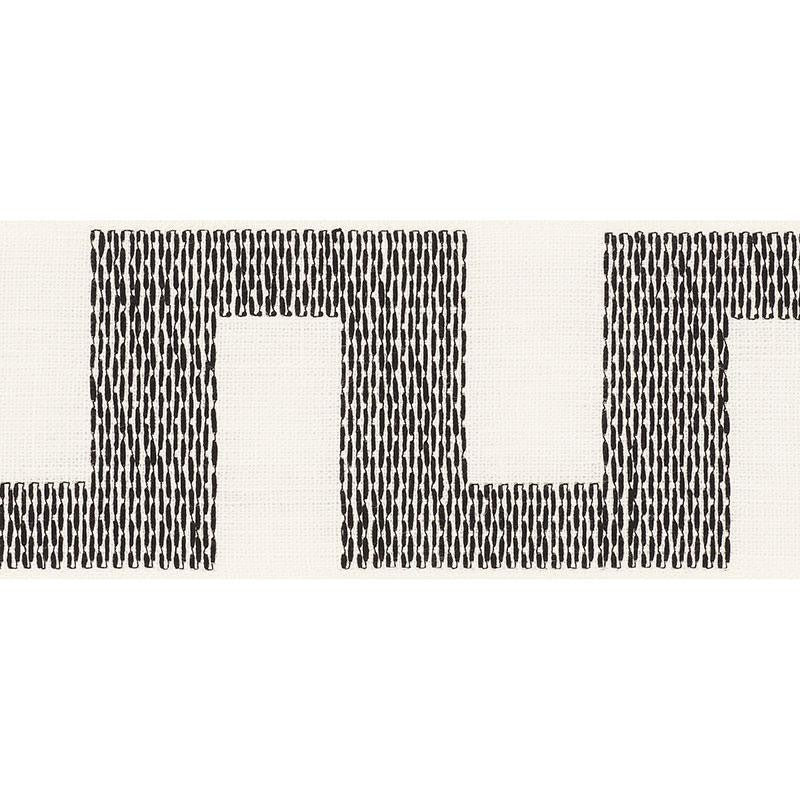 Matrix Tape Black 70618 by Schumacher Designer Trim Happy Together 3.75" - Swanky Fabrics -