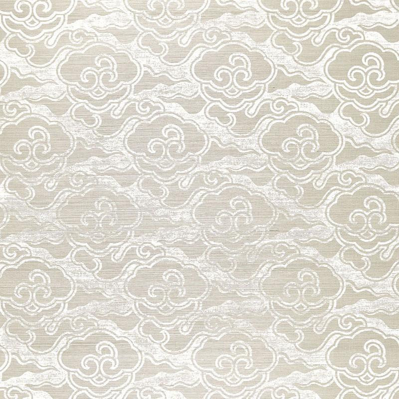 Cirrus Clouds Sisal Fog & Chalk 5006062 by Schumacher Wallpaper Celerie Kemble 11.25" - Fabric Carolina -