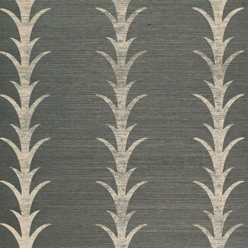 Acanthus Stripe Sisal Shadow 5006050 by Schumacher Wallpaper Celerie Kemble 11.38" - Fabric Carolina -