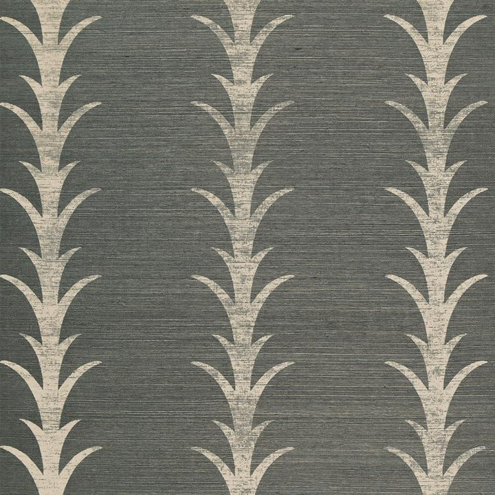 Acanthus Stripe Sisal Shadow 5006050 by Schumacher Wallpaper Celerie Kemble 11.38" - Fabric Carolina -