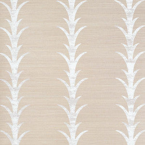 Acanthus Stripe Sisal Fog & Chalk 5006052 by Schumacher Wallpaper