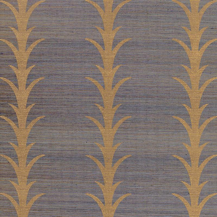 Acanthus Stripe Sisal Turmeric 5006054 by Schumacher Wallpaper Celerie Kemble 11.38" - Fabric Carolina -