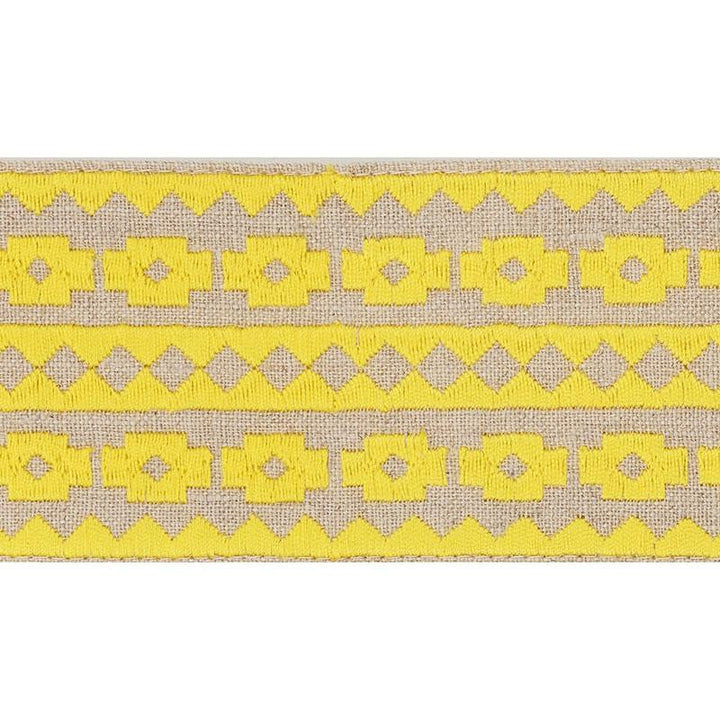 Talitha Tape Yellow On Natural 70645 by Schumacher Trim Couture Trims - Fabric Carolina -